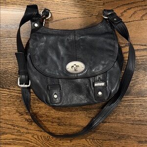 Black Fossil Leather Shoulder Bag - GREAT quality